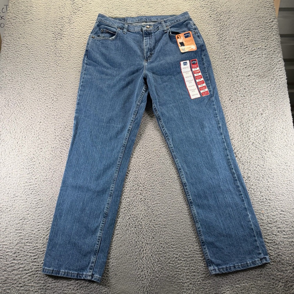 Lee Rider Jeans Womens 16 Blue Cotton Denim Straight Baggy Workwear Stretch